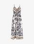 Robe longue à imprimé ikat - Marine - 1