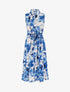 Robe longue style chemise imprimé abstrait - Bleu - 1