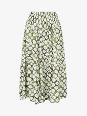 Jupe longue élastiquée fantaisie - Kaki - 1