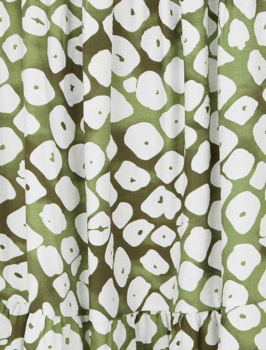 Jupe longue élastiquée fantaisie - Kaki - 3