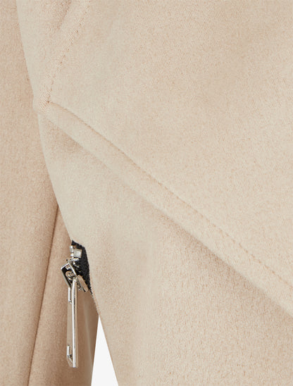 Veste en suédine droite zippée - Beige