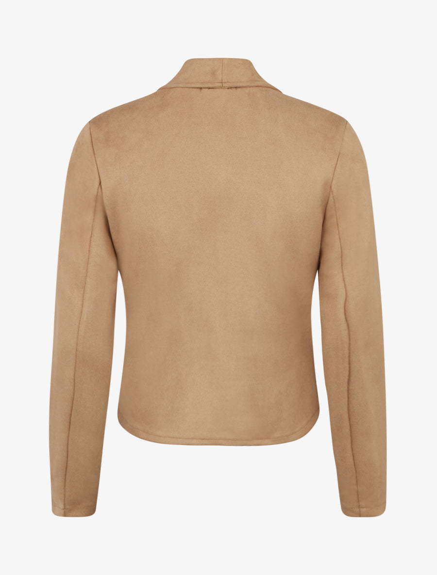 Veste suédine coupe droite - Camel clair