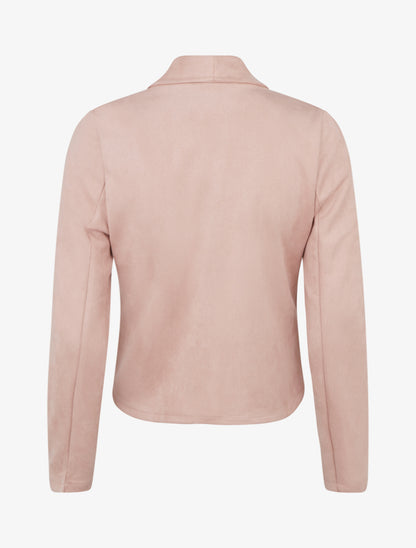 Veste droite en suédine zippée - Rose