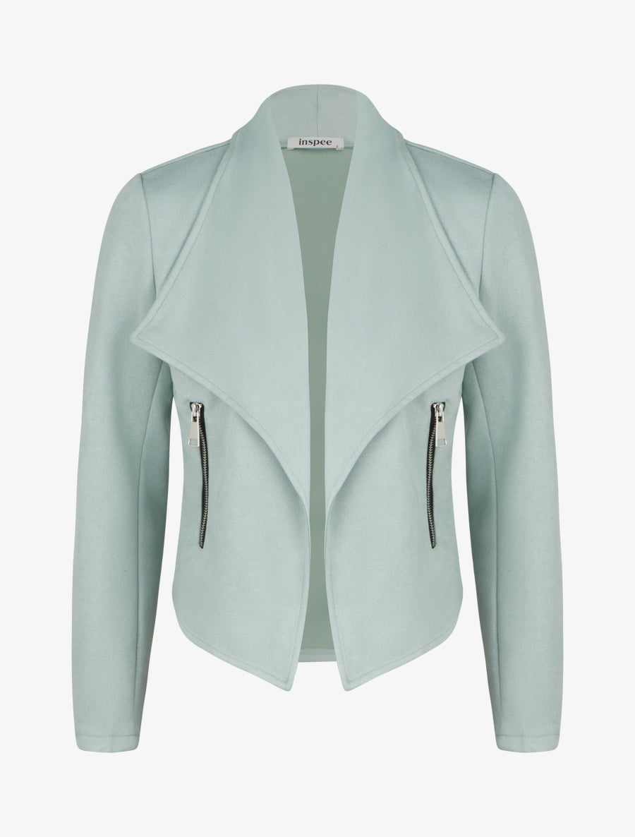 Veste en suédine coupe droite - Vert d&