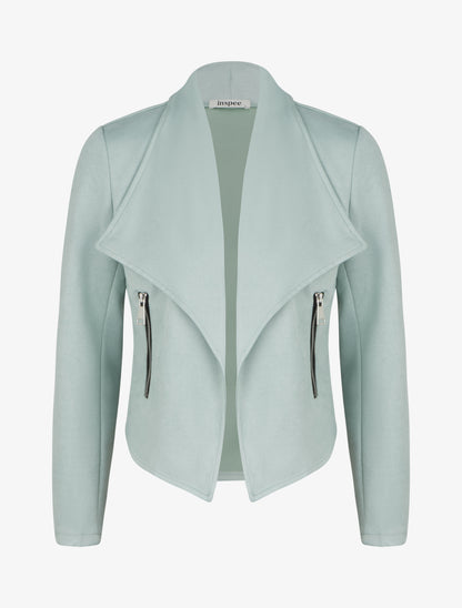 Veste en suédine coupe droite - Vert d&