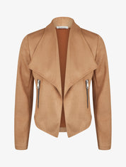 Veste en suédine coupe droite - Camel