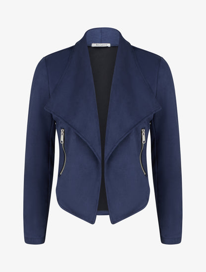 Veste en suédine poches zippées - Marine