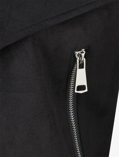 Veste en suédine coupe droite - Noir