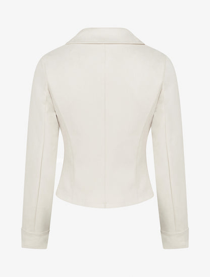 Veste en suédine à fermeture zippée - Écru - 2