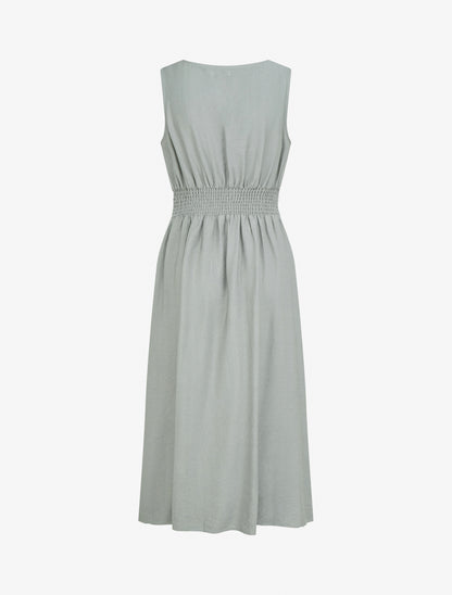 Robe longue sans manches à effet drapé - Vert/gris - 2