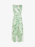 Robe imprimé feuillages à bretelles à noeud - Vert - 1