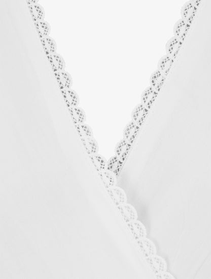 Robe sans manches à broderies - Blanc - 3