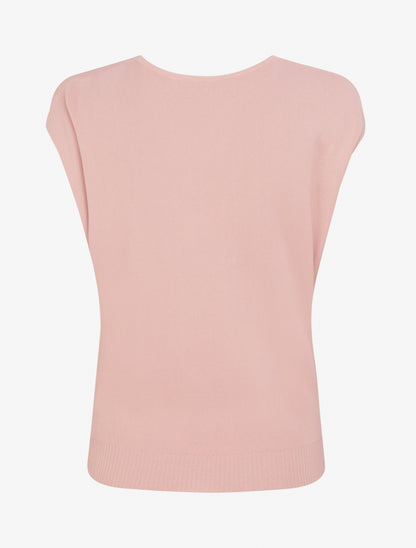 Top uni sans manches à col bénitier - Rose - 2