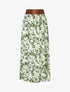 Jupe longue élastiquée imprimé fleuri - Vert - 1