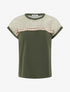 T-shirt fantaisie à épaules ajourées - Kaki - 1
