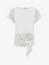 Top manches courtes en maille style chevron - Blanc - 1