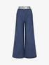 Pantalon ample à taille haute ceinturée - Bleu brut - 1