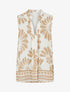 Top sans manches imprimé fleurs stylisées - Beige - 1