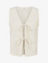 Gilet effet lin sans manches - Beige - 1