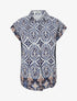 Chemise ample manches courtes à imprimé baroque - Marine - 1