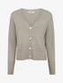 Gilet fin à col V - Taupe - 1