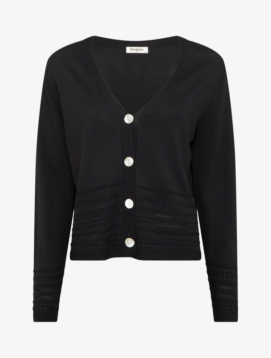 Gilet fin à col V - Noir - 1