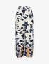 Pantalon droite imprimé floral - Marine - 1