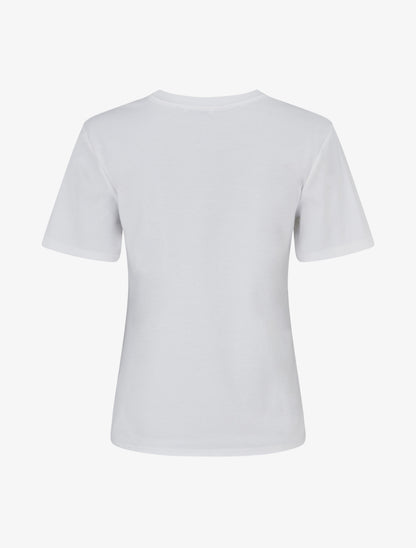 T-shirt uni à broderie fleur - Blanc - 2