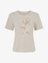 T-shirt manches courtes à motif floral - Beige - 1