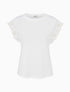T-shirt uni à motif floral - Blanc - 1