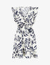 Robe imprimé feuillage à taille élastiquée - Marine - 1