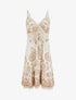 Robe imprimé foulard et fines bretelles - Camel - 1
