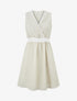 Robe mi-longue à bande brodée - Vert pâle - 1