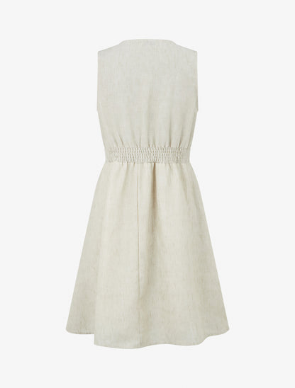 Robe mi-longue à bande brodée - Vert pâle - 2