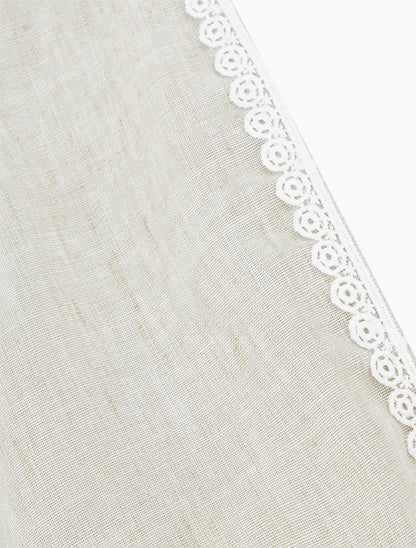 Robe mi-longue à bande brodée - Vert pâle - 3
