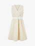 Robe mi-longue à bande brodée - Beige - 1
