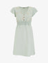 Robe mi-longue élastiquée à buste brodé - Vert d&