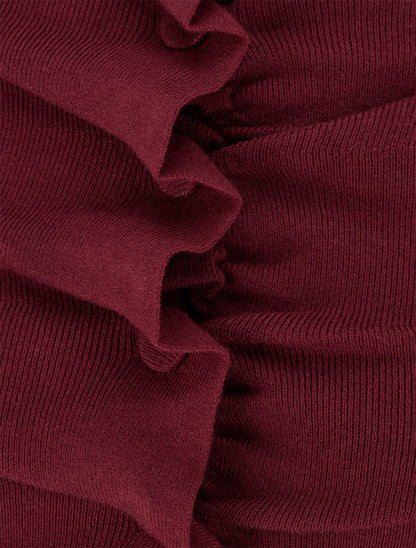Gilet en maille effet ruché - Bordeaux - 3