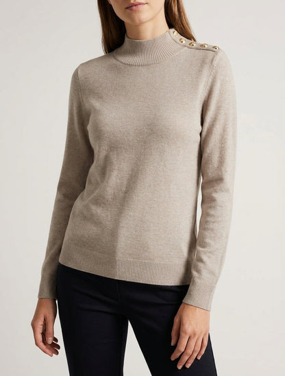 Pull uni à boutons décoratifs à l&