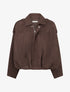 Bomber uni effet daim - Marron - 1