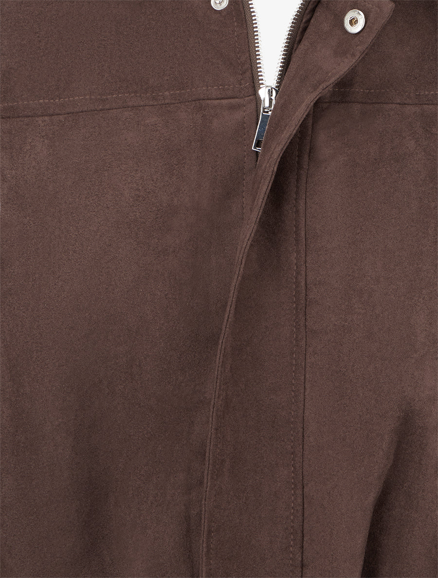 Bomber uni effet daim - Marron - 3