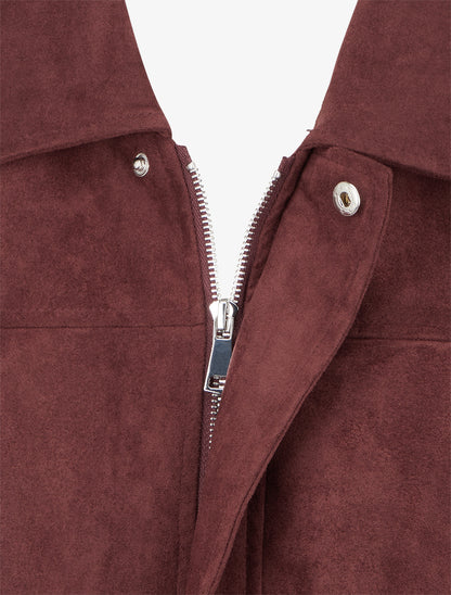 Bomber uni effet daim - Bordeaux - 3