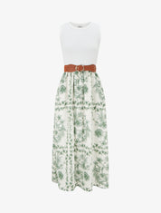 Robe imprimé floral à poches - Vert - 1