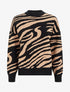 Pull ample imprimé zèbre - Camel - 1