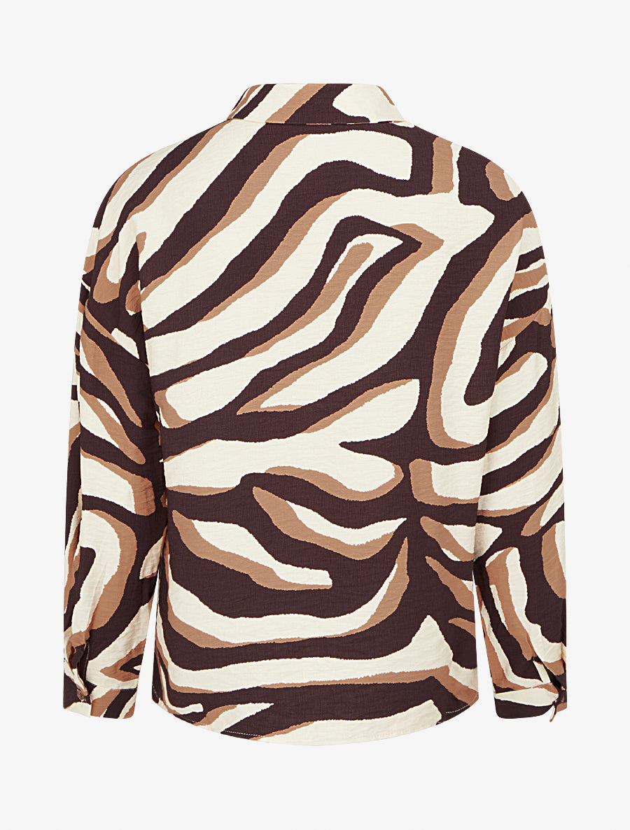 Chemise fluide imprimé tigré - Marron - 2