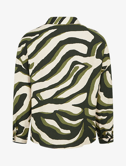 Chemise fluide imprimé tigré - Kaki - 2