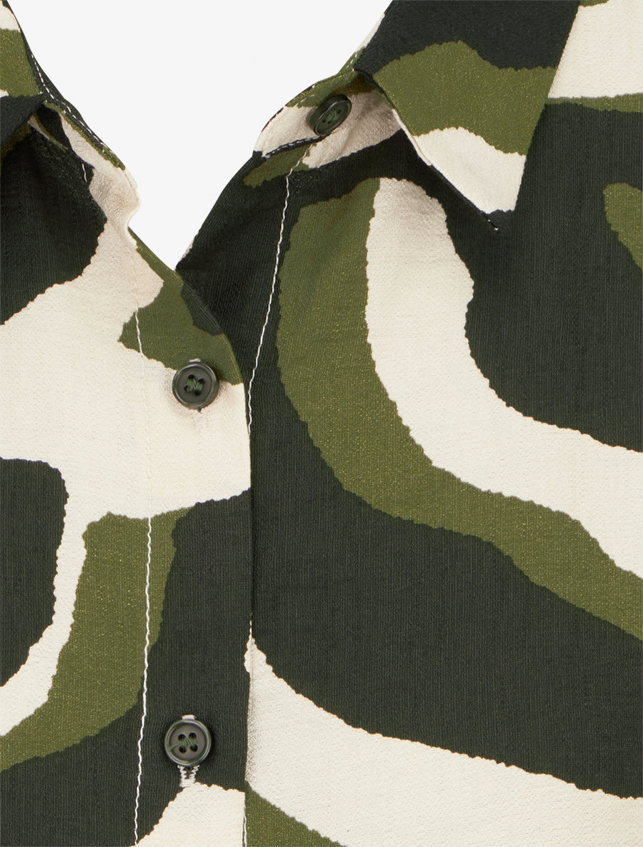 Chemise fluide imprimé tigré - Kaki - 3