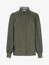 Blouse fluide col mao en dentelle - Kaki - 1