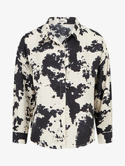 Chemise fluide satinée imprimé vache - Noir - 1