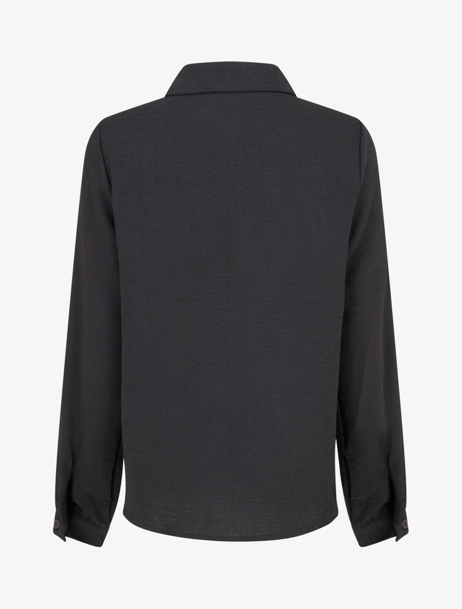 Chemise fluide empiècement dentelle - Noir - 2